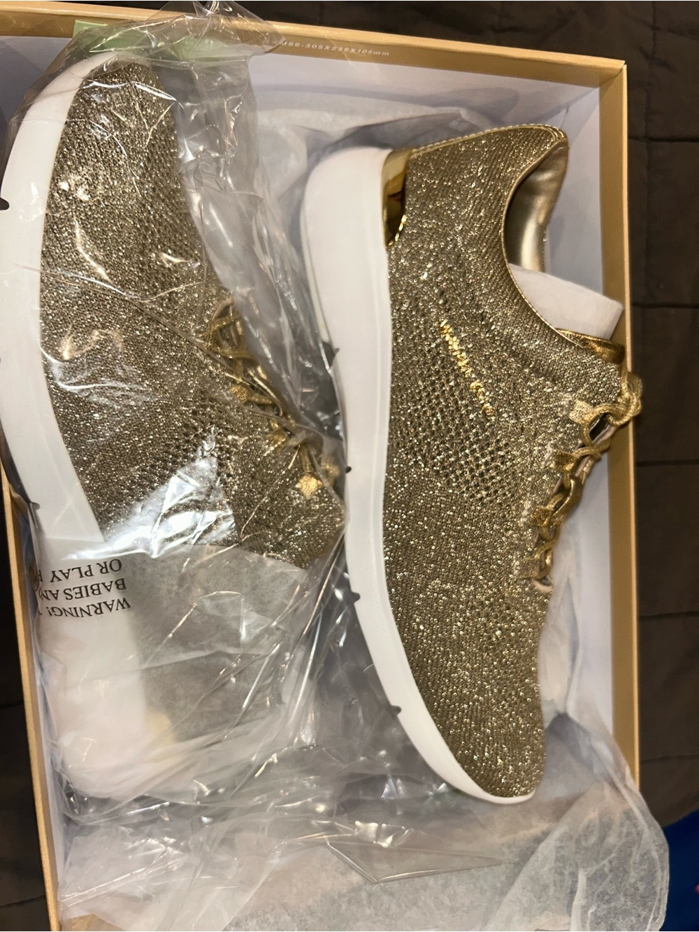 Michael Kors “Skyler” trainer sneakers pale gold 8.5